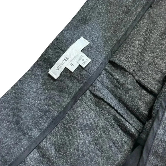 Vince Pants Womens 6 Wool Blend Wide Leg Cropped Capri Pleated cuffed pockets - Picture 4 of 6